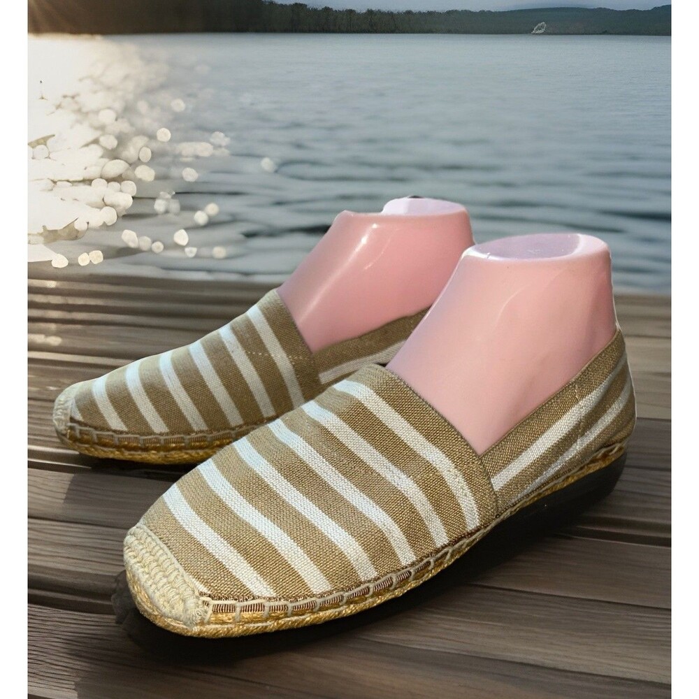 Womens Vionic Coast Valeri Espadrille Striped Flat Sz 8 Canvas